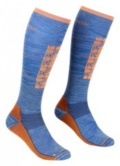 Ski Compression Long Socks Men's - modrá - Safety Blue