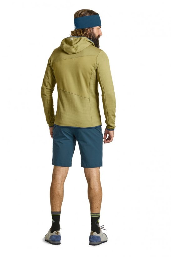 Fleece Grid Hoody Men's - oranžová - Clay Orange