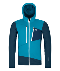 Fleece Grid Hoody Men's - modrá - Mountain Blue