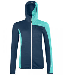 Fleece Light Grid Hooded Jacket Women's - modrá - Deep Ocean