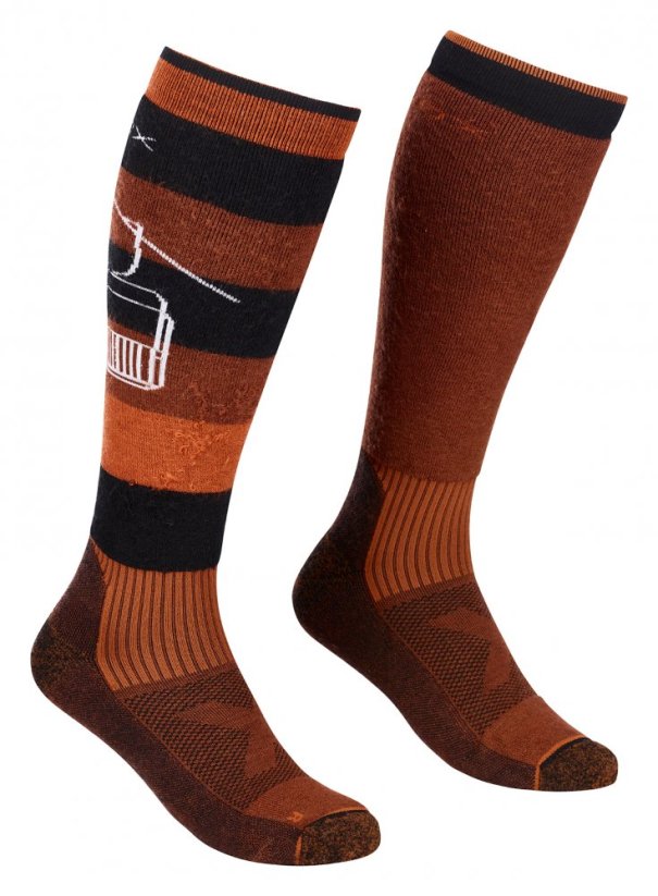 Free Ride Long Socks Men's - oranžová - Clay Orange