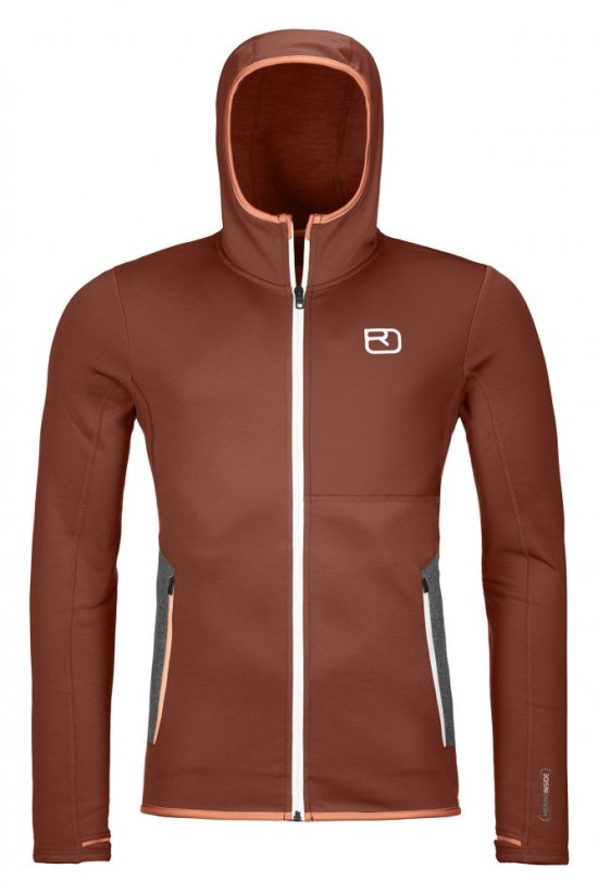 Fleece Hoody Men's - hnědá - Bristle Brown