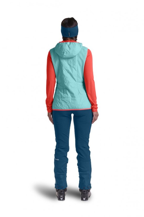 Swisswool Piz Boe Vest Women's - modrá - Ice Waterfall - Velikost: L