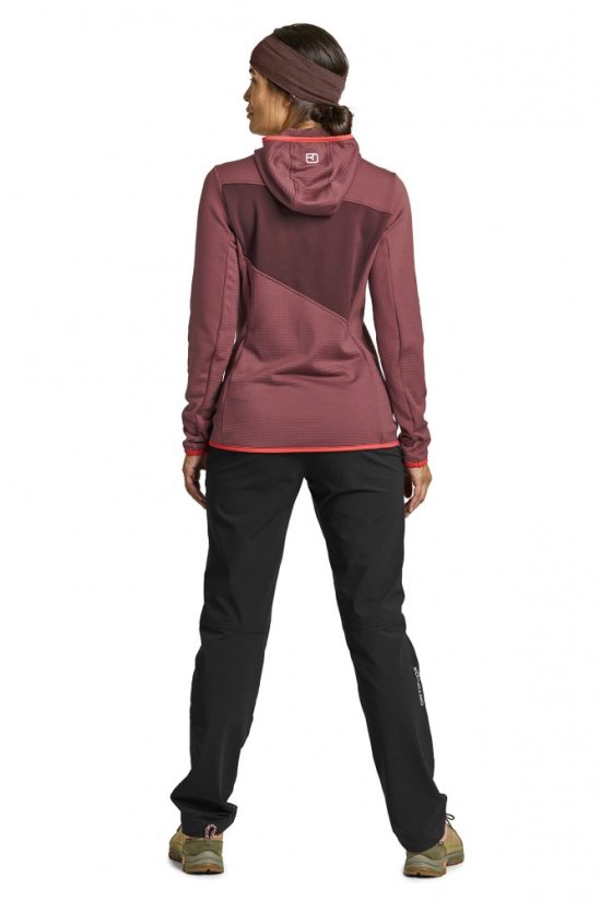 Fleece Grid Hoody Women's - zelená - Wabisabi