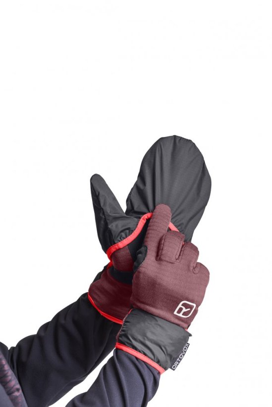 Fleece Grid Cover Glove Women's - červená - Mountain Rose - Velikost: L, Color: Mountain Rose