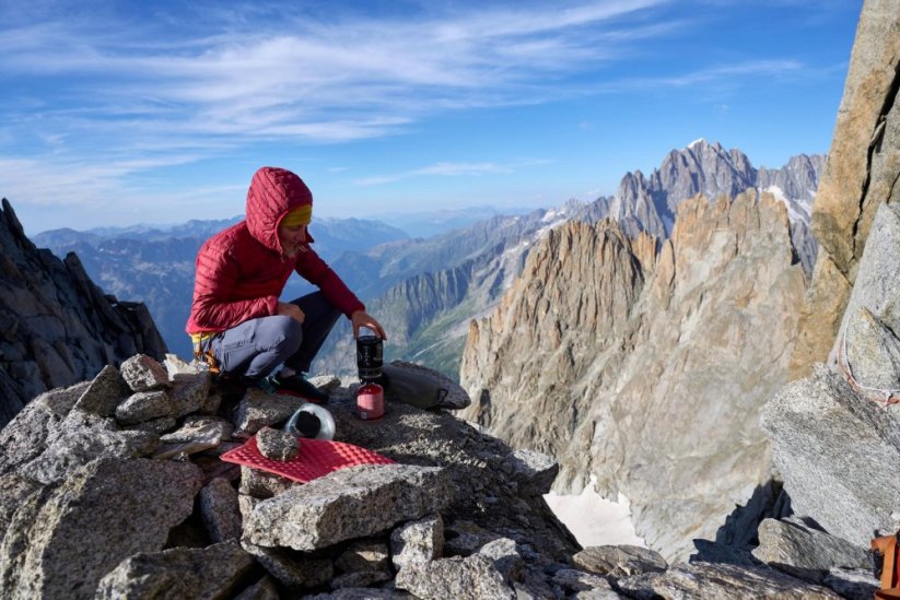 Particle Hooded Jacket Women's - červená - Capsicum/Tibetan Red - Velikost: L, Color: Capsicum/Tibetan Red