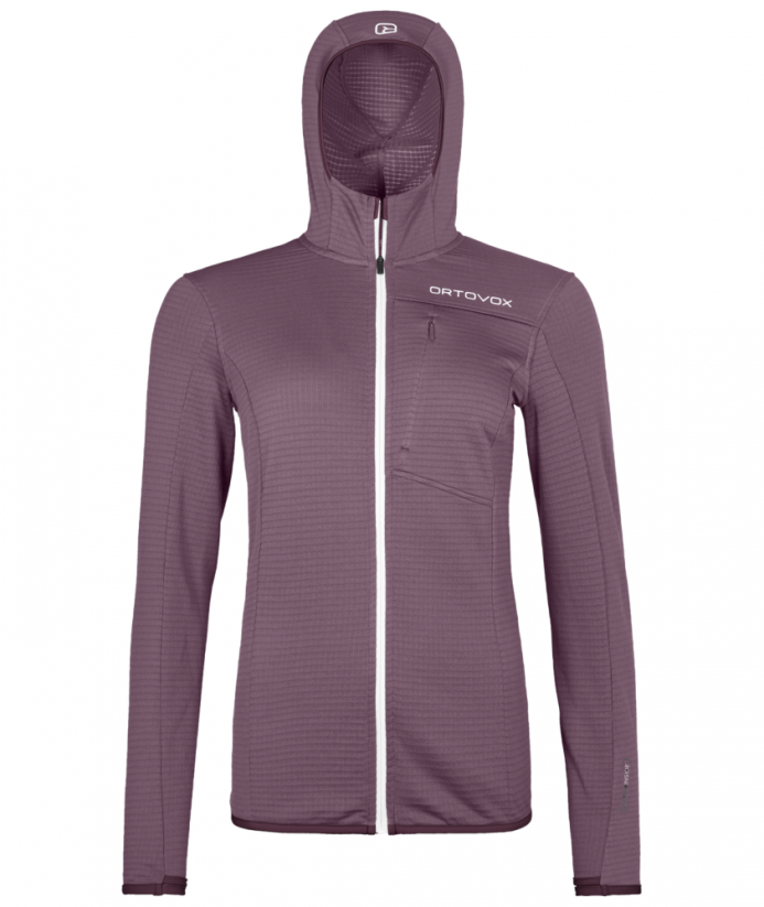 Fleece Light Grid Hooded Jacket Women's - červená - Mountain Rose