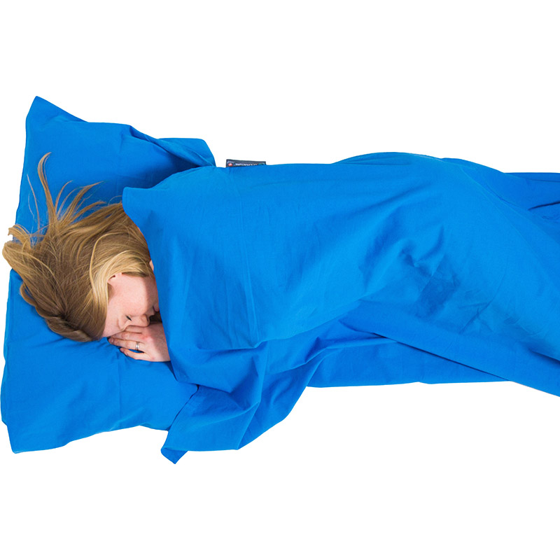 Cotton Sleeping Bag Liner; blue; rectangular