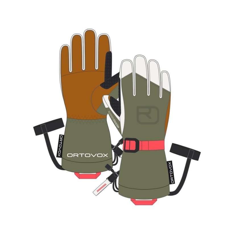 Ortovox W's Merino Freeride Glove dámské rukavice | Pacific Green | L