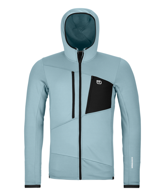 Fleece Grid Hoody Men's - modrá - Mountain Blue