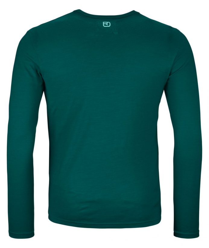 185 Merino Brand Outline Long Sleeve Men's - zelená - Dark Pacific