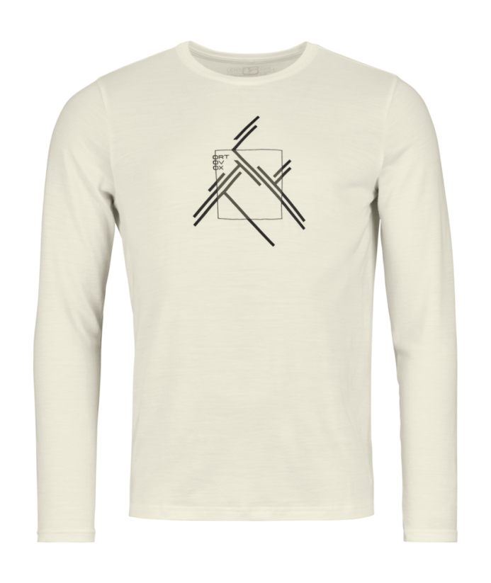 185 Merino Mtn Cutout Long Sleeve Men's - bílá - Non Dyed - Velikost: L, Color: Non Dyed