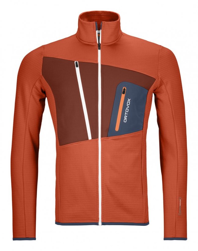 Fleece Grid Jacket Men's - oranžová - Clay Orange