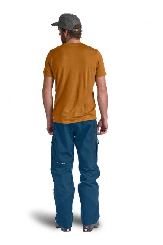 185 Merino Tangram Logo T-shirt Men's - oranžová - Sly Fox