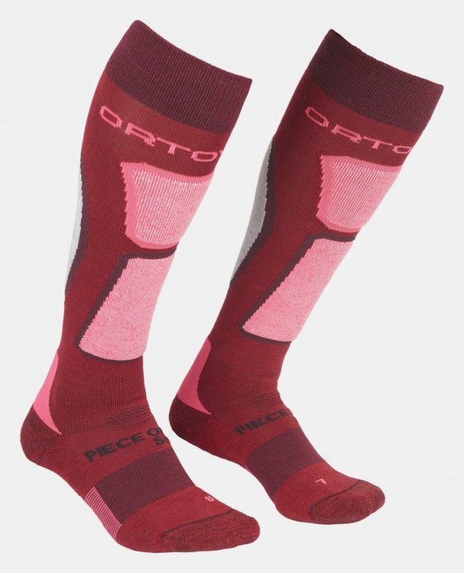 Ski Rock'N'Wool Socks Women's - červená - Dark Blood