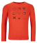 185 Merino Brand Outline Long Sleeve Men's - oranžová - Hot Orange