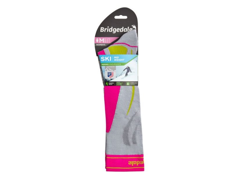 Bridgedale Ski Midweight dámské ponožky | grey/pink | L