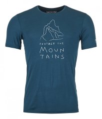 150 Cool Mtn Protector T-shirt Men's - modrá - Petrol Blue