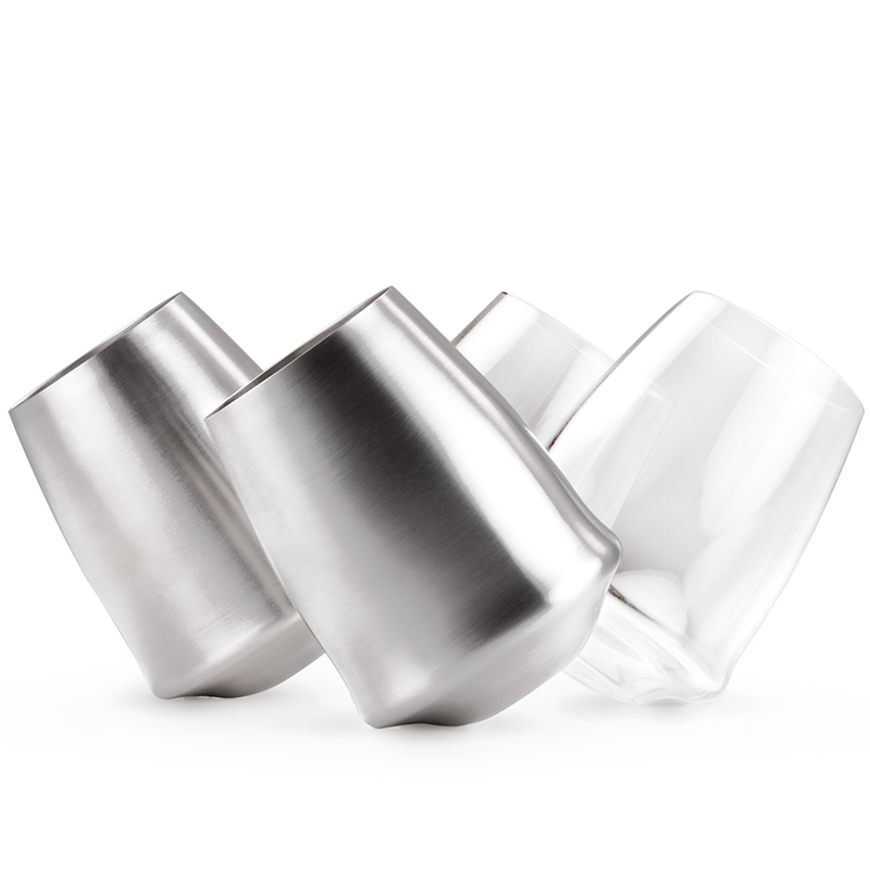 Glacier Stainless Stemless Wine Glass; 350 ml - Objem: 350 ml