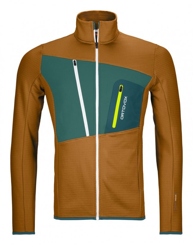 Fleece Grid Jacket Men's - oranžová - Clay Orange