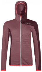 Fleece Light Grid Hooded Jacket Women's - červená - Mountain Rose