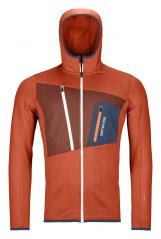 Fleece Grid Hoody Men's - oranžová - Clay Orange