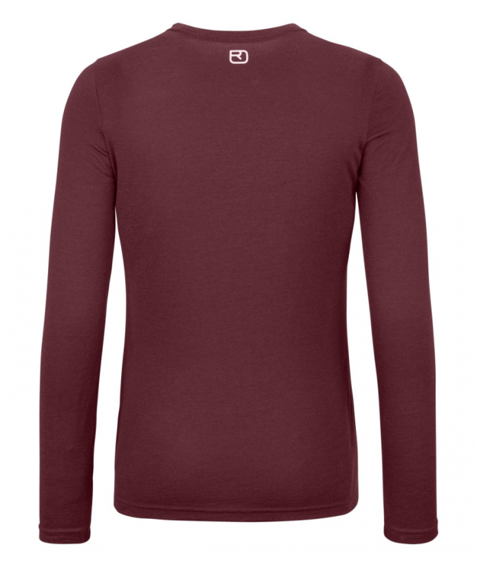 185 Merino Brand Outline Long Sleeve Women's - červená - Winetasting