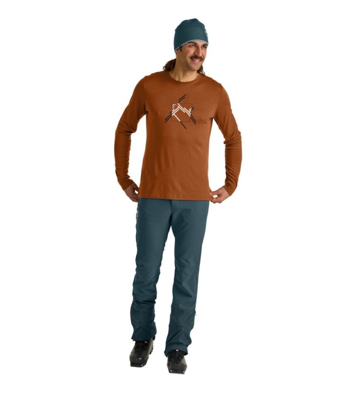 185 Merino Mtn Cutout Long Sleeve Men's - bílá - Non Dyed