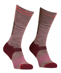Ski Tour Light Compression Long Socks Women's - červená - Mountain Rose Blend