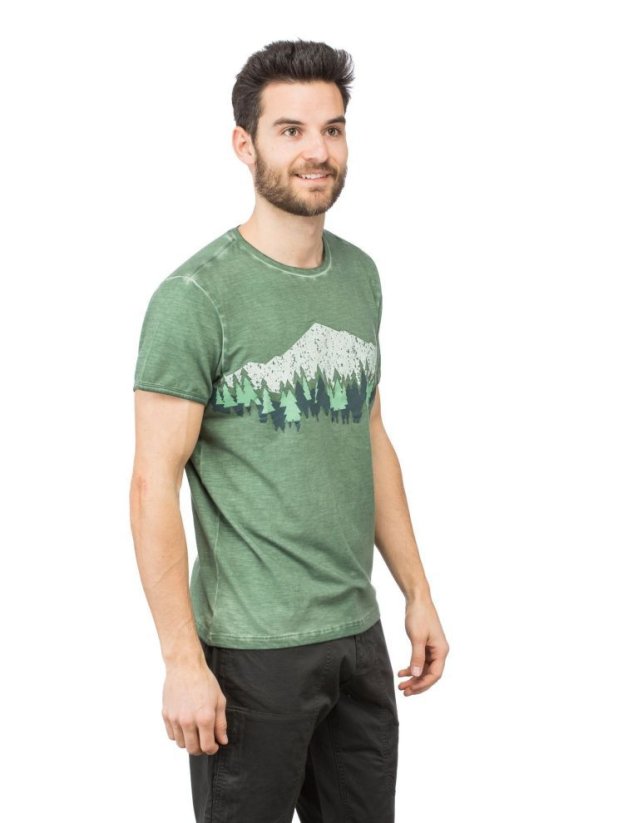 Chillaz WOODS AND MOUNTAINS GREEN WASHED pánské tričko zelené