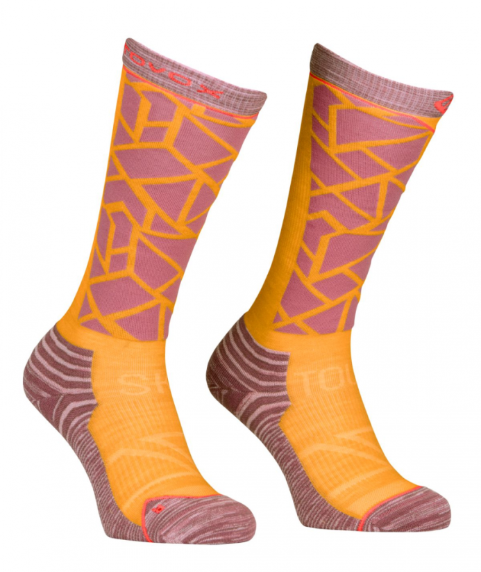 Ski Tour Compression Long Socks Women's - hnědá - Autumn Leaves - Velikost: 35-38, Color: Autumn Leaves