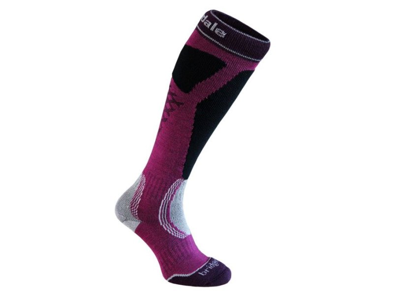 Bridgedale MerinoFusion Ski Alpine Tour W merino ponožky | magenta | L