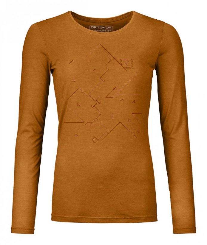 185 Merino Tangram Long Sleeve Women's - červená - Mountain Rose